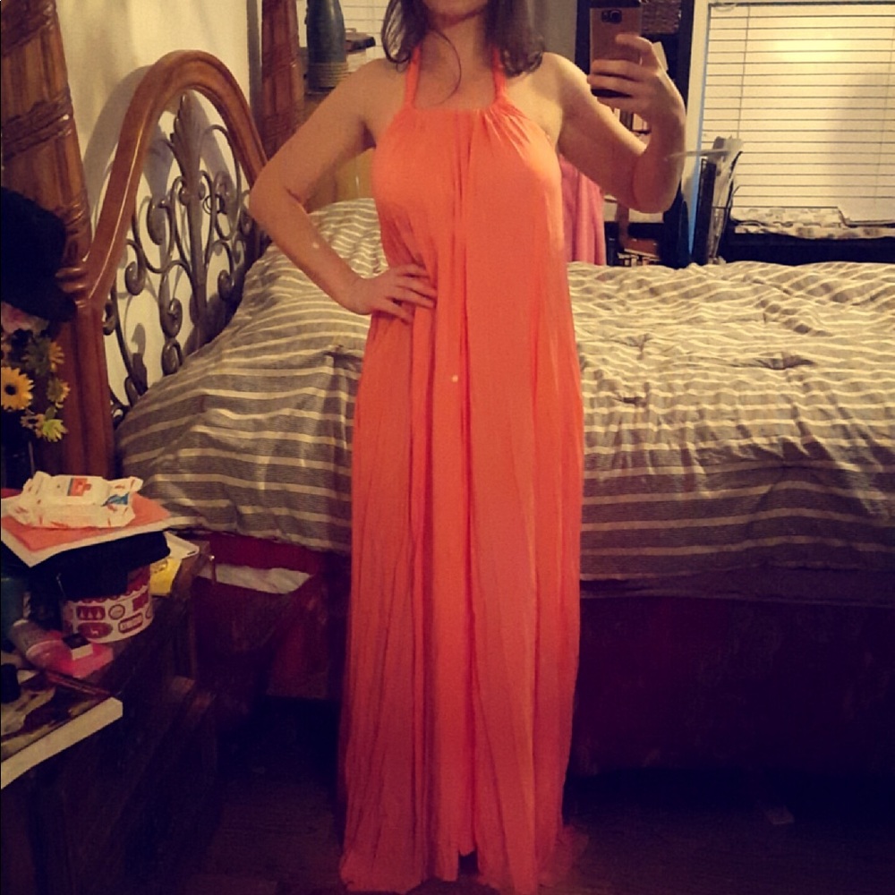 Coral beach dress